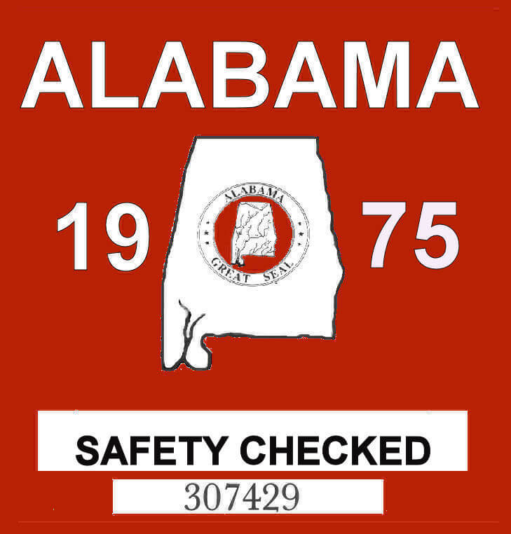 (image for) 1975 Alabama Safety Checked Sticker